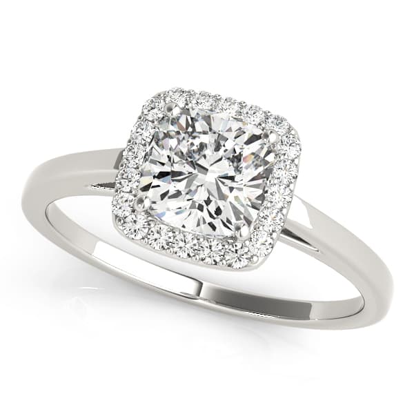 Cushion Shape Cathedral Halo Engagement Ring