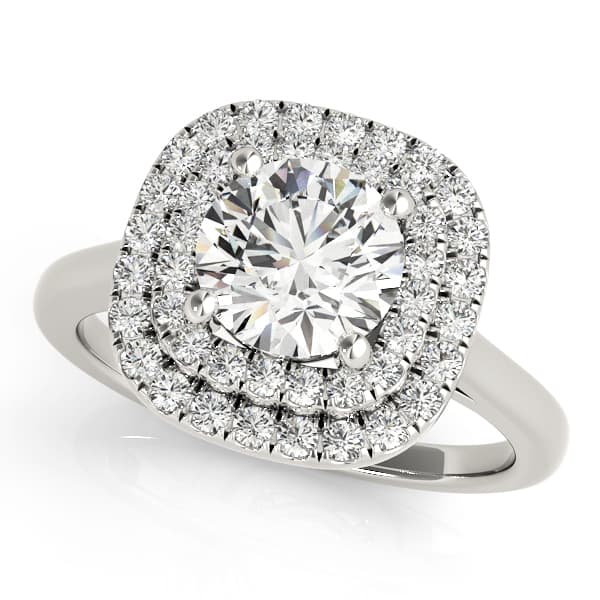 Round Double Halo Engagement Ring