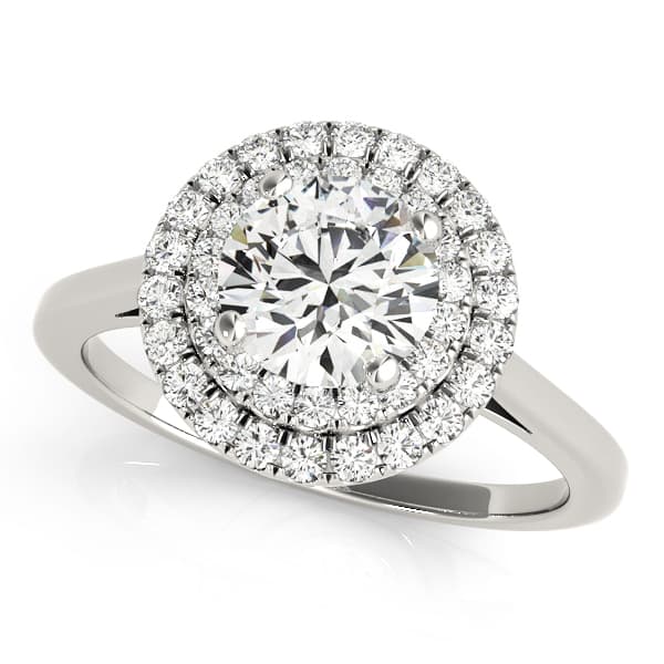 Round Double Halo Engagement Ring