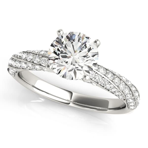 Twisting Pavé Engagement Ring