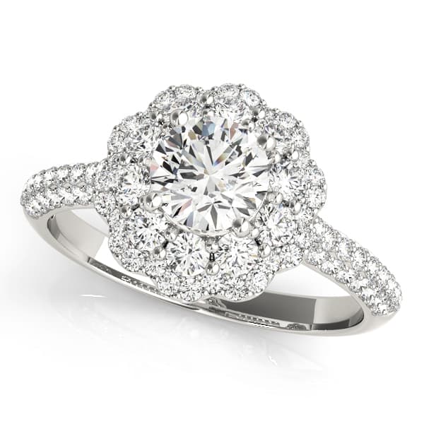 Double Halo Pavé Engagement Rings
