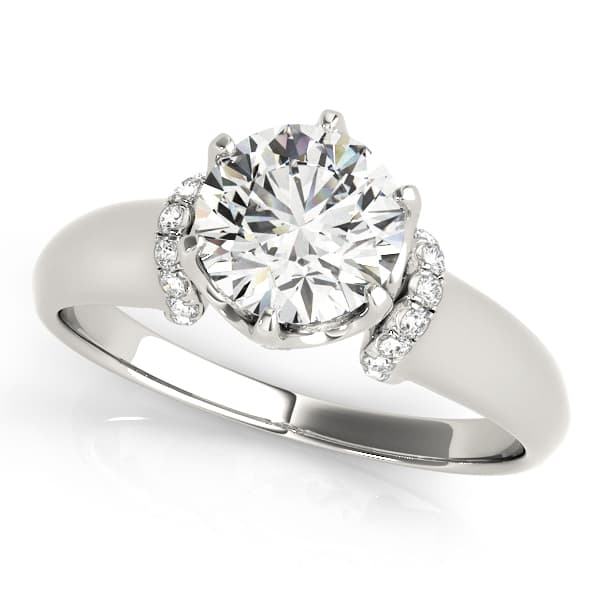 Solitaire Cluster Sides Engagement Rings