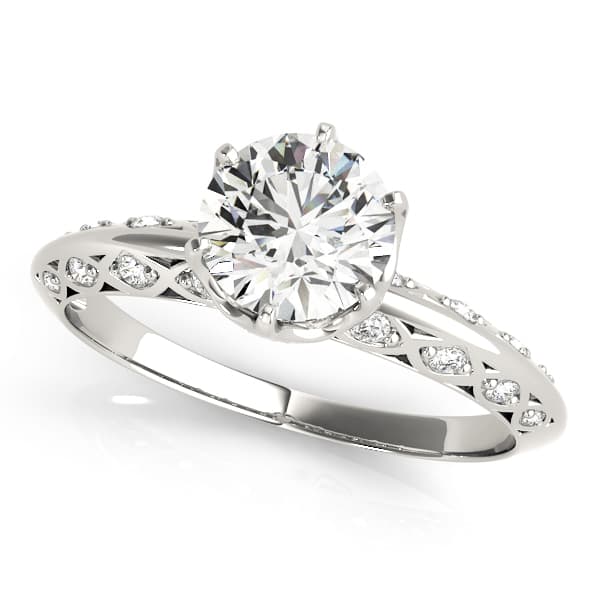 Vintage Solitaire Round Engagement Rings