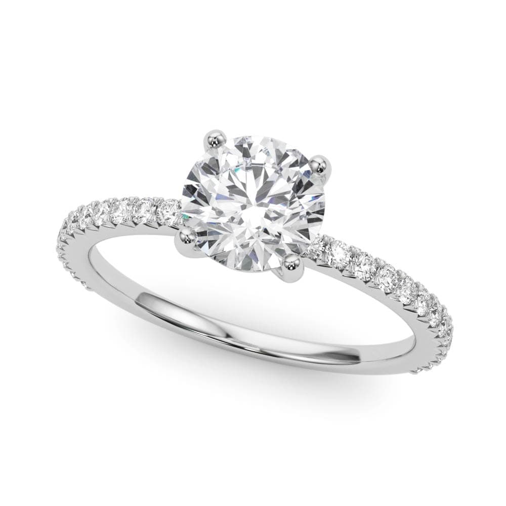Single Row Round Engagement Ring