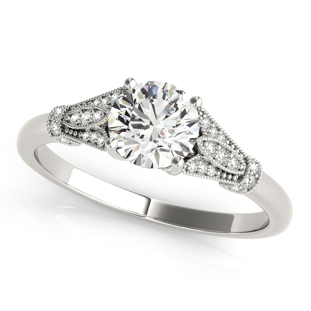 Vintage Marquise Shape Milgrain Engagement Rings
