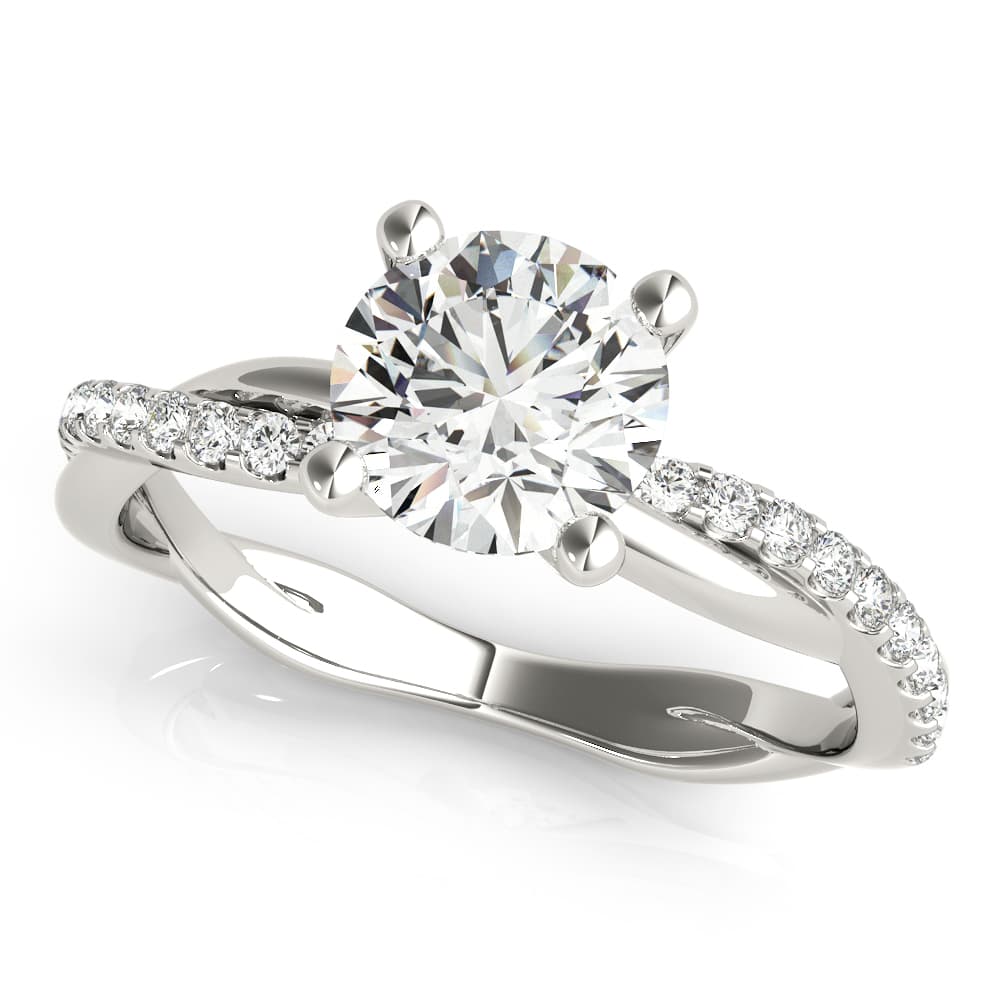 Twisting Diamond Accented Engagement Ring