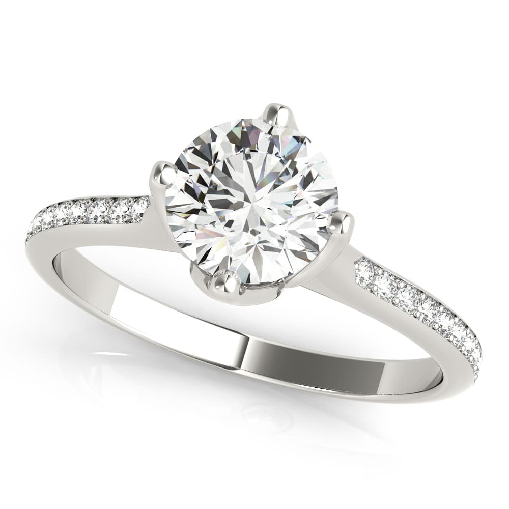 Single Row Prong Set Engagement Ring