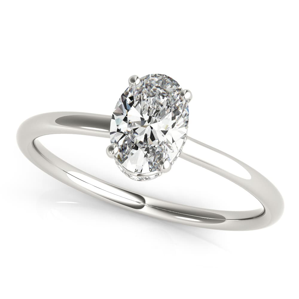 Hidden Halo Oval Engagement Ring