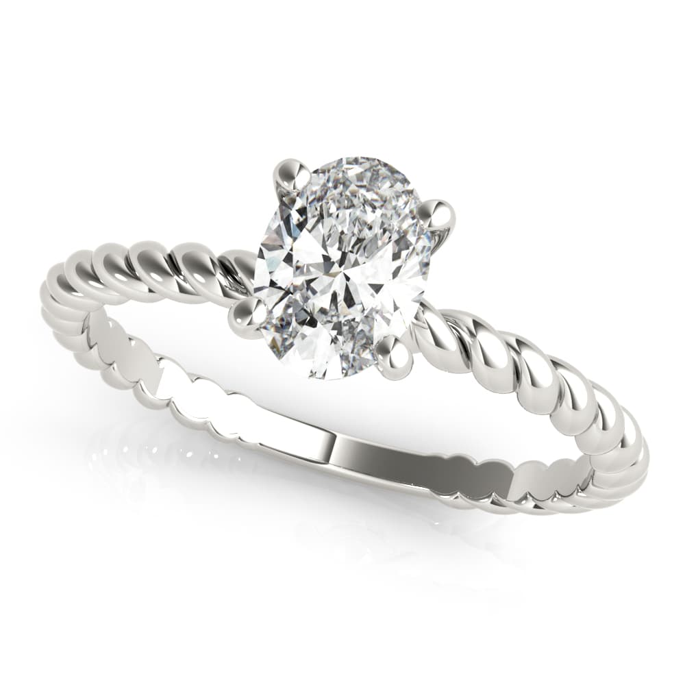 Braided Shank Oval Shape Engagement Ring