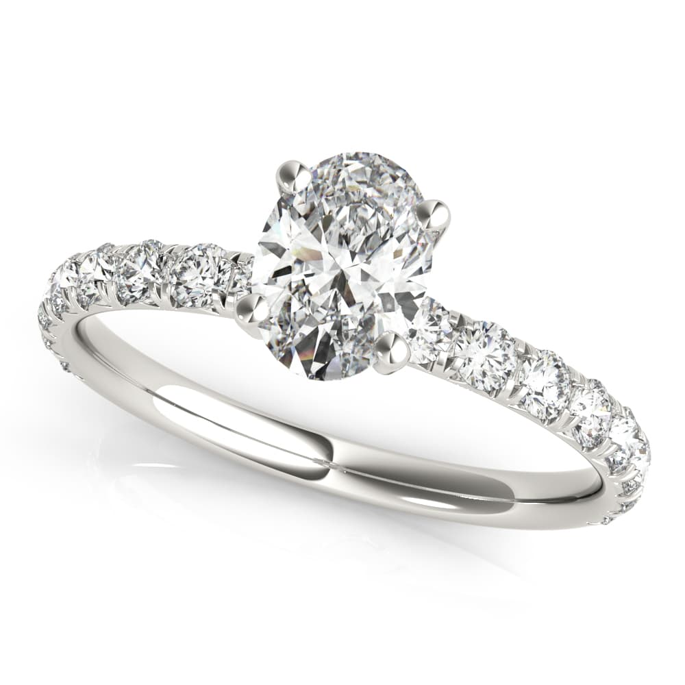 Oval Single Row Engagement Ring