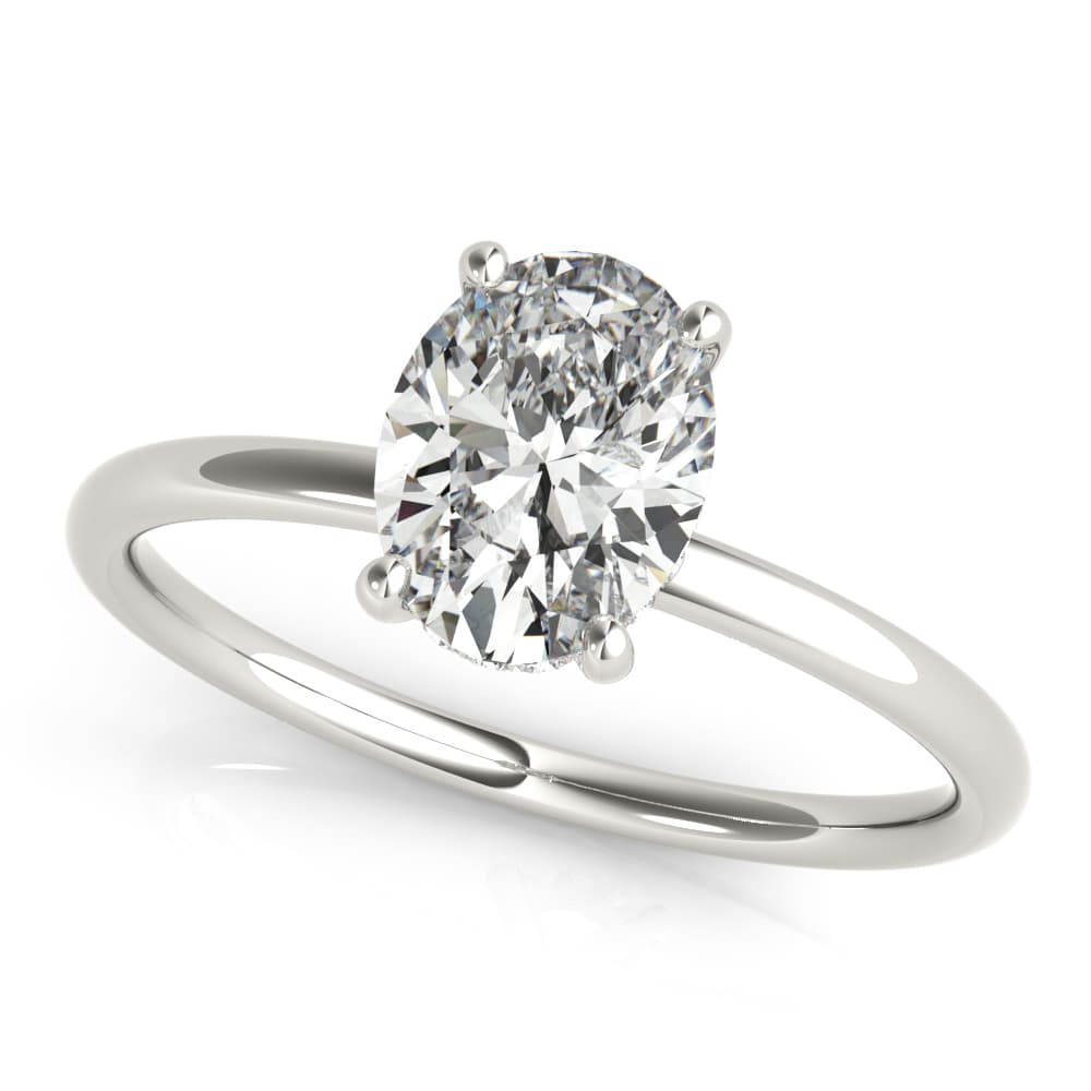 Oval Hidden Halo Engagement Ring
