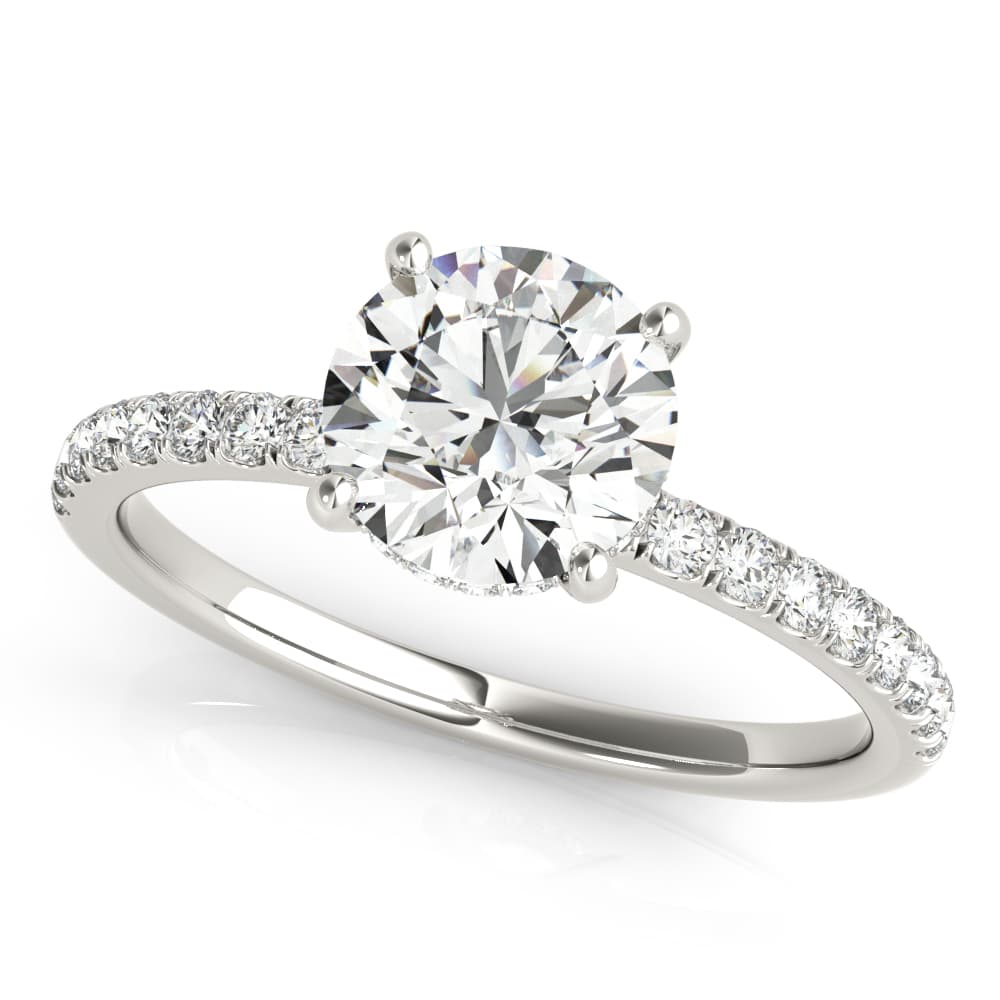 Round Hidden Halo Engagement Ring
