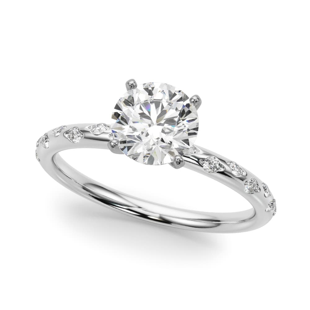 Scattered Diamond Engagement Ring