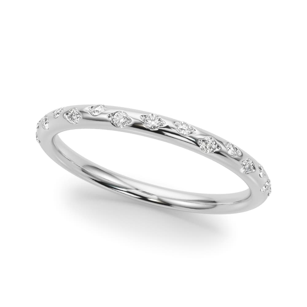 Scattered Diamond Wedding Band