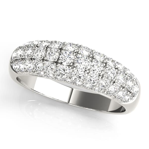 Multirow Pavé Wedding Band