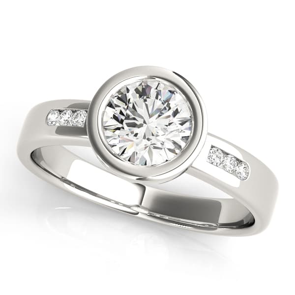 Single Row Channel Set Bezel Engagement Ring