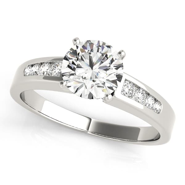 Single Row Channel Set Engagement Ring