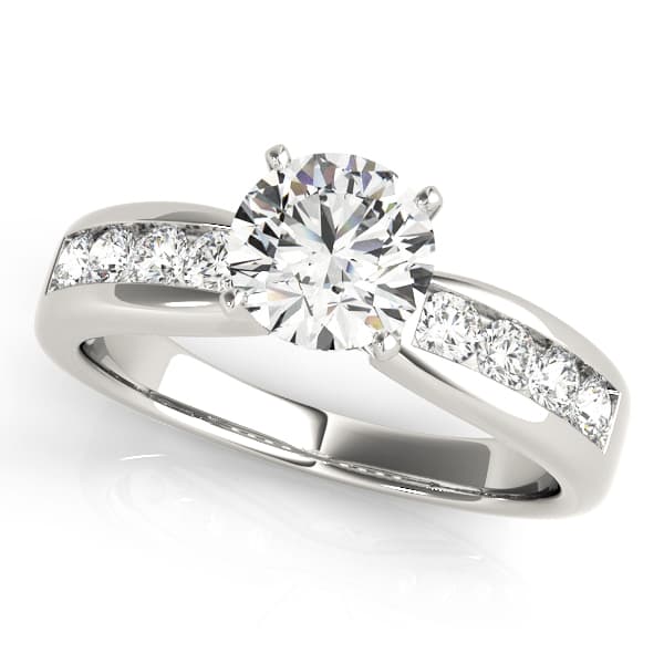 Single Row Channel Set Engagement Ring