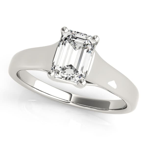 Solitaire Trellis Emerald Cut Engagement Ring