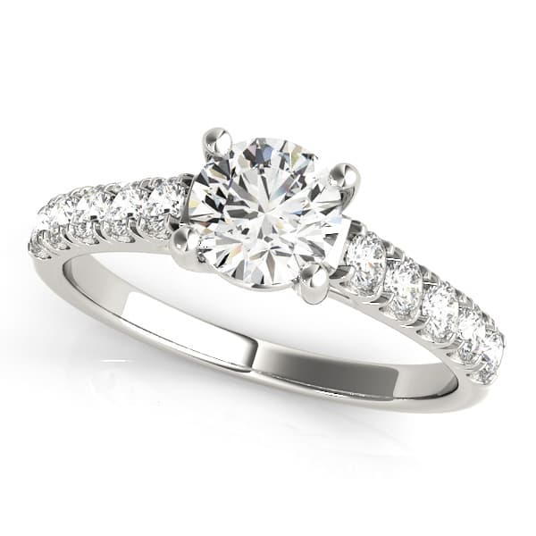 Single Row Split Prong Trellis Engagement Ring