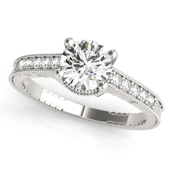 Antique Single Row Prong Milgrain Engagement Ring