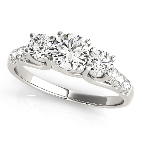 Round 3-Stone Trellis Engagement Ring