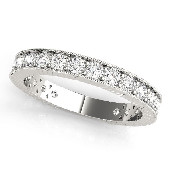 Prong In Channel Milgrain Wedding Bands