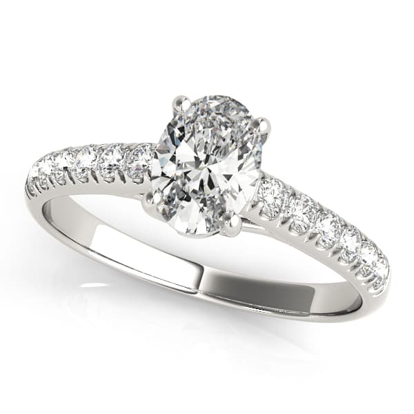 Single Row U-Prong Trellis Engagement Ring