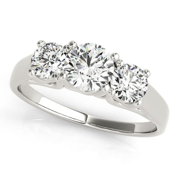 3-Stone Round Trellis Engagement Ring