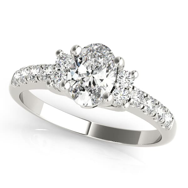 Single Row Oval Shape Color Ring