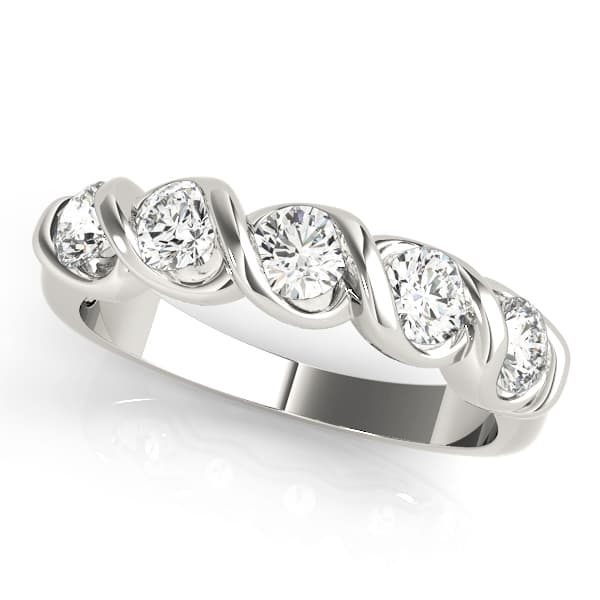 5-Stone Swirled Wedding Band