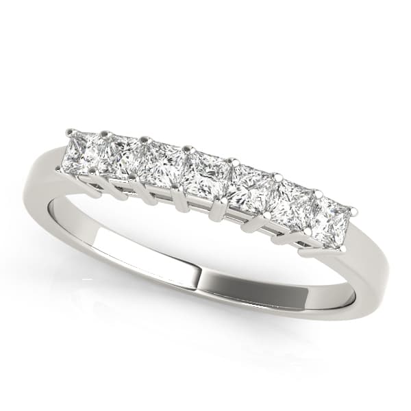 Single Row Fancy Shape Princess Cut Wedding Ring