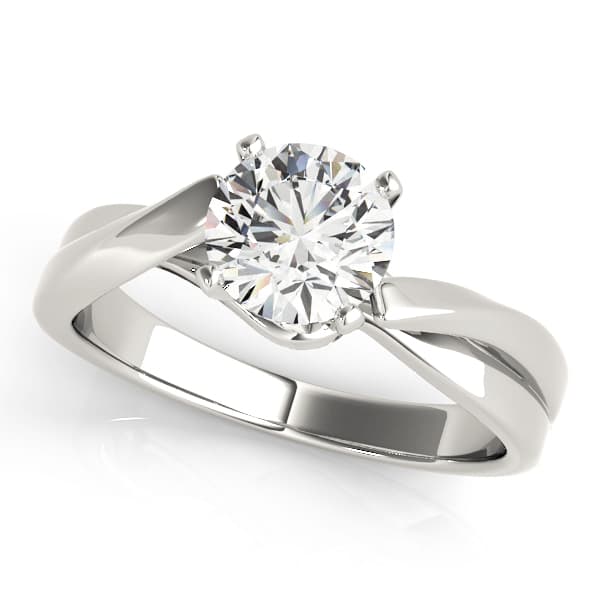 Bypass Solitaire Twisted Shank Engagement Ring