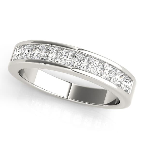 Channel Set Princess Cut Wedding Band