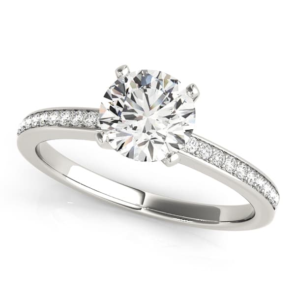 Single Row Channel Set Engagement Ring