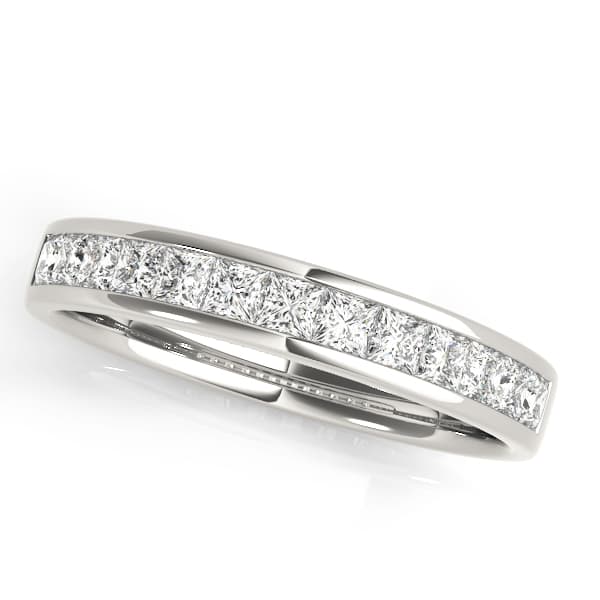 Channel Set Princess Cut Wedding Band