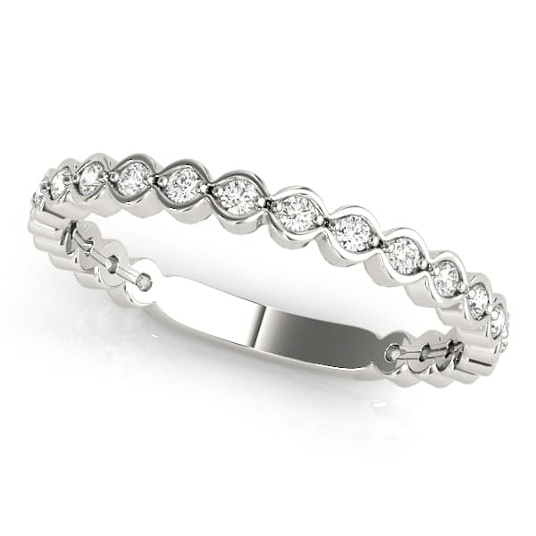 Scalloped Stackable Bezel Set Fashion Band