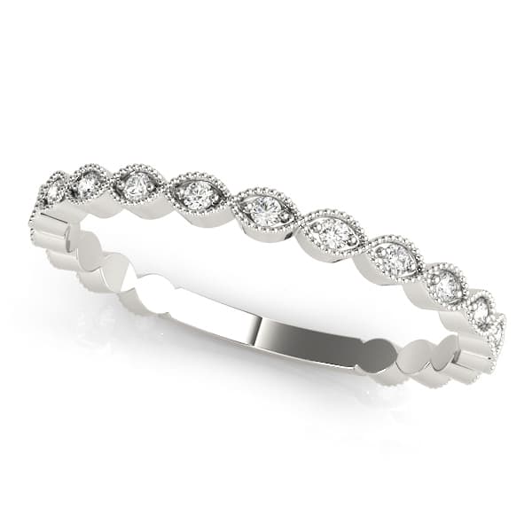 Marquise Shaped Milgrain Stackable Band