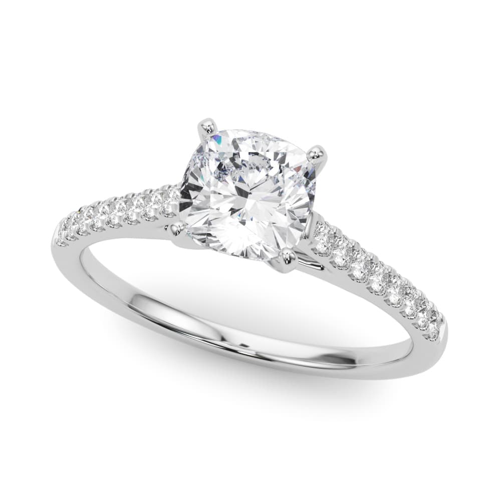 Single Row Diamond Engagement Ring
