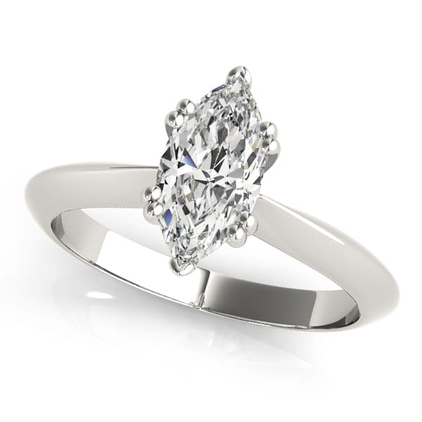 Double Prong Marquise Engagement Ring
