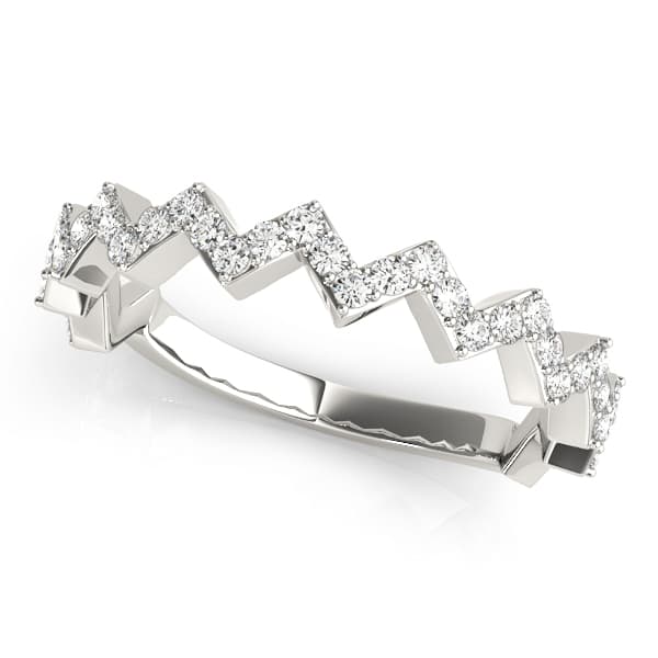 Stackable Prong Set Zigzag Band