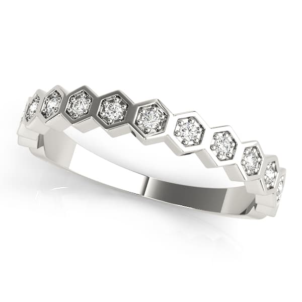 Hexagon Shaped Stackable Wedding Bands