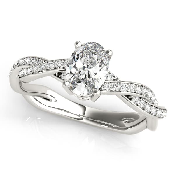 Double Row Twisted Shank Engagement Ring