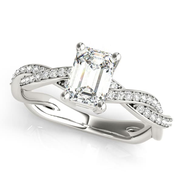 Emerald-Cut Braided Shank Multi-Row Engagement Rings
