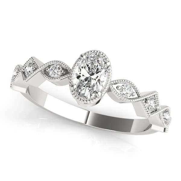 Vintage Single Row Milgrain Engagement Ring