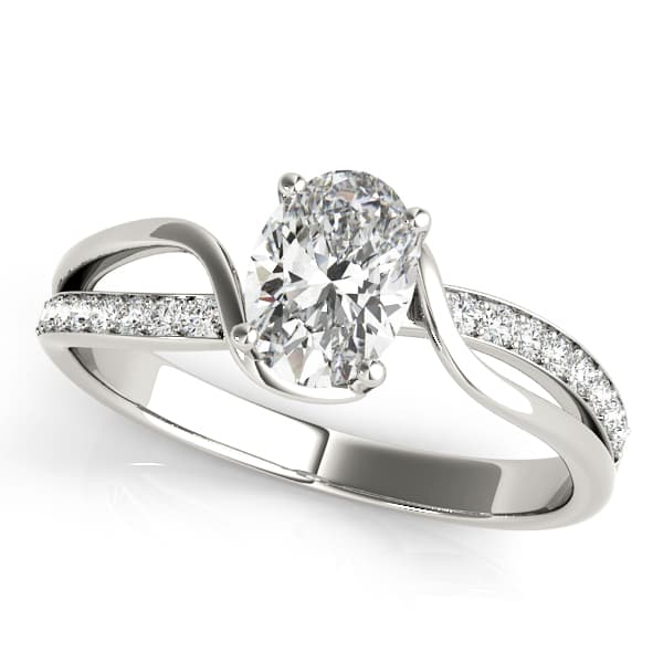 Single Row Bypass Split Shank Engagement Ring