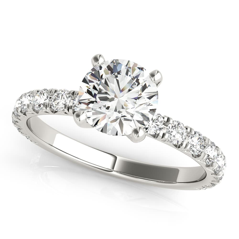French Cut Round Engagement Ring