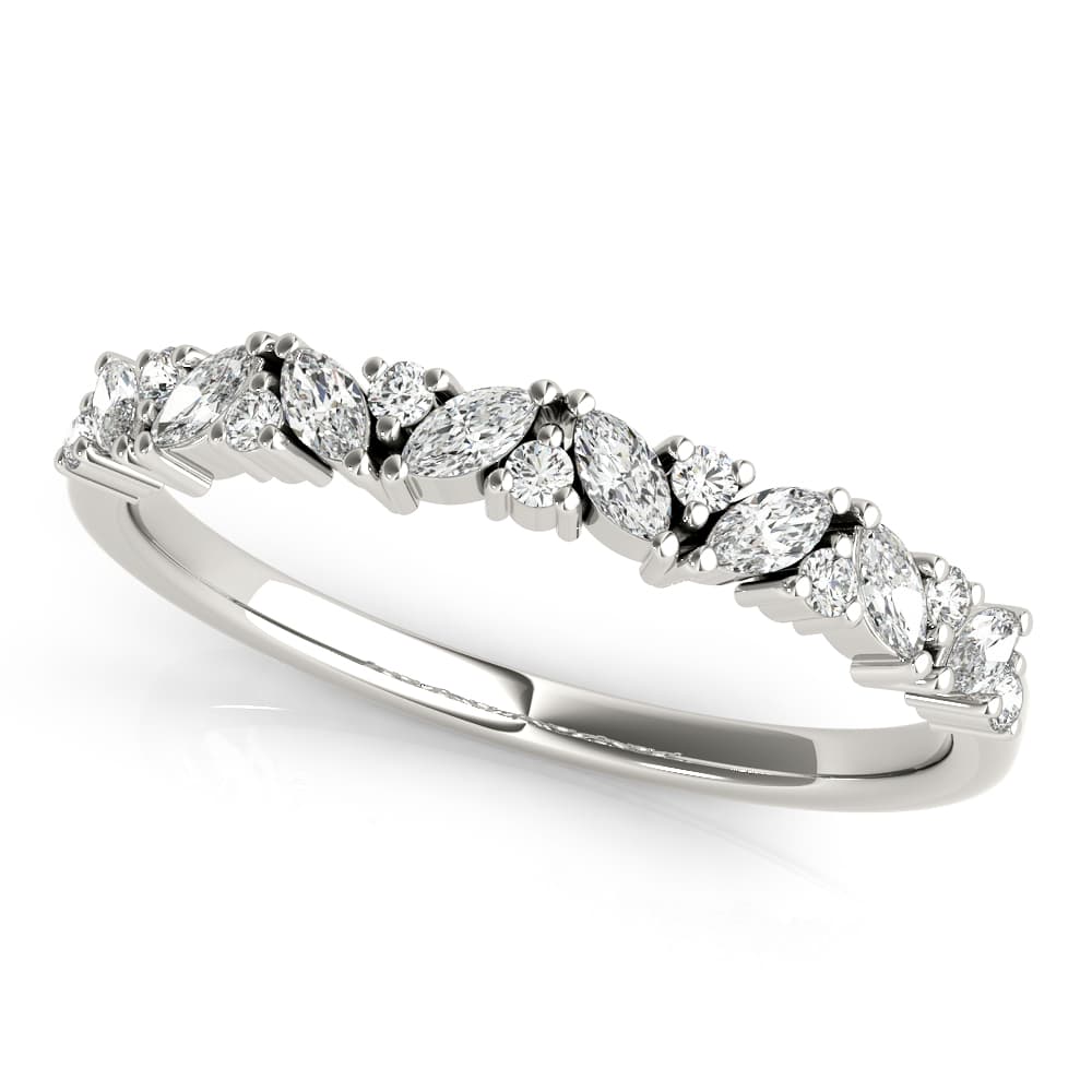 Alternating Round & Marquise Diamond Band
