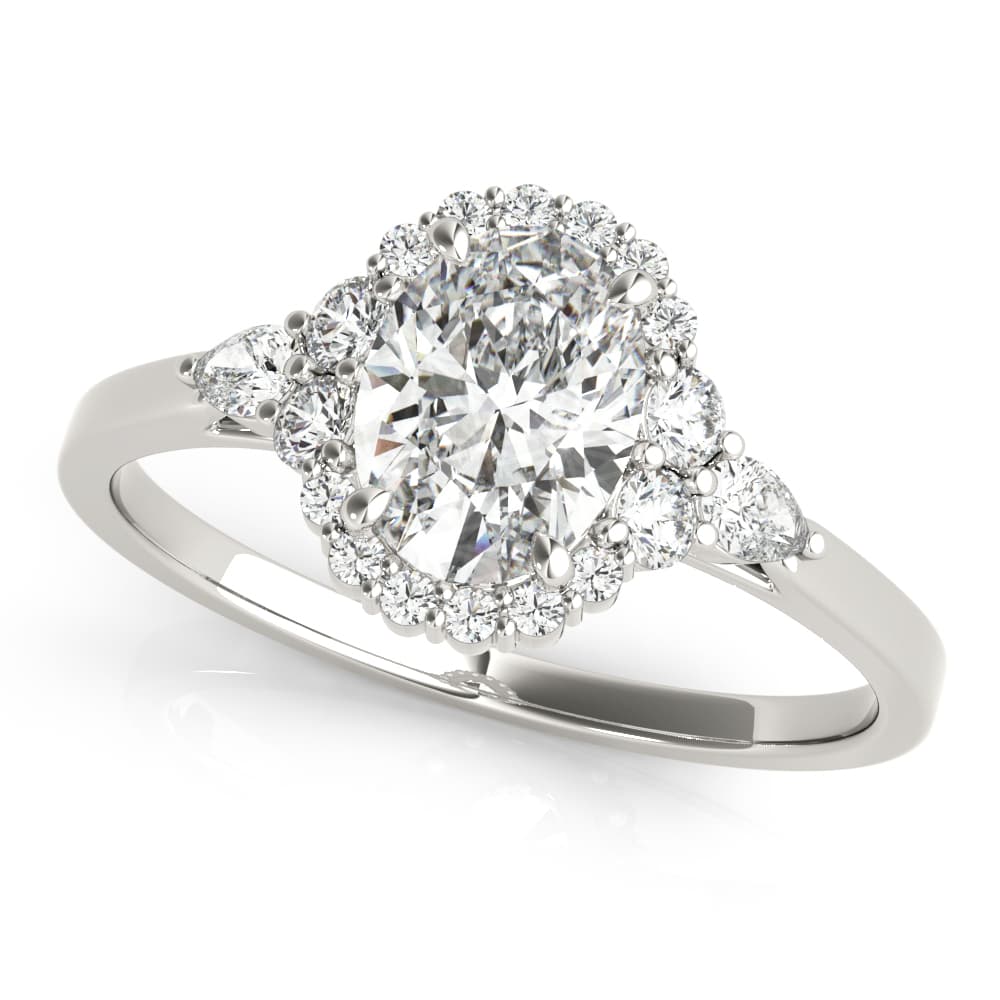 Oval Cut Halo Engagement Ring
