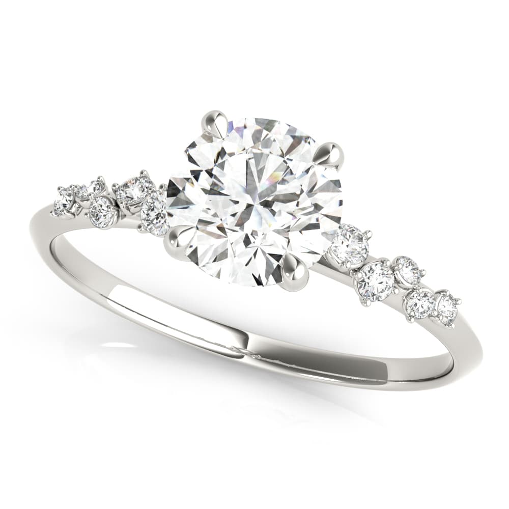 Scattered Diamond Engagement Ring